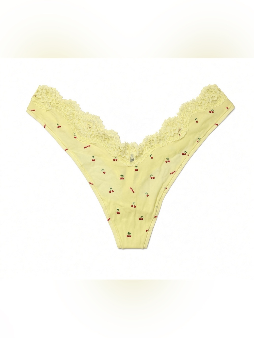 💛 SKIMS Fits Everybody Lace Dipped Thong | 🍒 Print Multi | Sz. 3X | NWOT 🏷️
